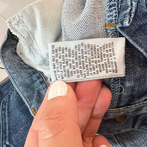 Guess Blue Whiskered Faded Cotton Blended Foxy Flare Jeans Size 30 - Picture 8 of 9